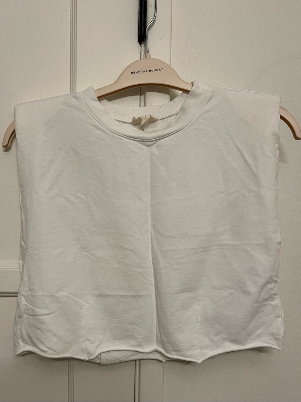 Open edit White Padded-Shoulder Crop Tank